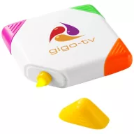   Trafalgar square-shaped, 4-colour highlighter, ABS plastic, White
