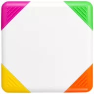   Trafalgar square-shaped, 4-colour highlighter, ABS plastic, White