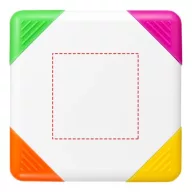   Trafalgar square-shaped, 4-colour highlighter, ABS plastic, White