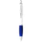 Nash ballpoint pen with white barrel and coloured grip, ABS plastic, White,Royal blue