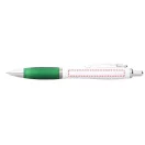 Nash ballpoint pen with white barrel and coloured grip, ABS plastic, White, Green  