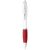 Nash ballpoint pen with white barrel and coloured grip, ABS plastic, White, Red  