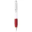 Nash ballpoint pen with white barrel and coloured grip, ABS plastic, White, Red  