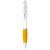 Nash ballpoint pen with white barrel and coloured grip, ABS plastic, White,Yellow  