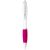 Nash ballpoint pen with white barrel and coloured grip, ABS plastic, White,Pink  