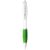 Nash ballpoint pen with white barrel and coloured grip, ABS plastic, White,Lime green