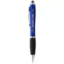 Nash ballpoint pen with soft-touch black grip, ABS plastic, Royal blue, solid black