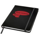 Spectrum A5 hard cover notebook, PVC covered cardboard, solid black