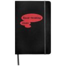 Spectrum A5 hard cover notebook, PVC covered cardboard, solid black