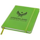 Spectrum A5 hard cover notebook, PVC covered cardboard, Lime