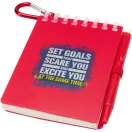 Agenda cu pix inclus, Everestus, 2601E12964, A7, Velina, coperta cu spirala, 11x7.2 cm, Hartie, Rosu