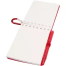 Agenda cu pix inclus, Everestus, 2601E12964, A7, Velina, coperta cu spirala, 11x7.2 cm, Hartie, Rosu