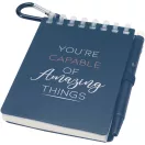 Agenda cu pix inclus, Everestus, 2601E12965, A7, Velina, coperta cu spirala, 11x7.2 cm, Hartie, Albastru Ocean