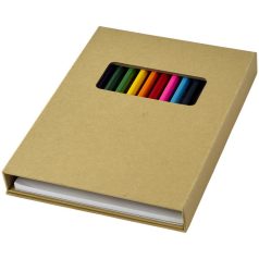   Set 12 creioane colorate, cu hartie de desenat, Everestus, 20IAN1001, Alb, Hartie