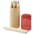 Hef 12-piece coloured pencil set with sharpener, Paper, Red