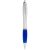 Nash ballpoint pen with coloured grip, ABS plastic, Silver,Royal blue