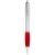 Nash ballpoint pen with coloured grip, ABS plastic, Silver, Red  