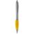 Nash ballpoint pen with coloured grip, ABS plastic, Silver,Yellow  