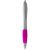 Nash ballpoint pen with coloured grip, ABS plastic, Silver,Pink  