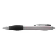   Nash ballpoint pen with coloured grip, ABS plastic, Silver, solid black