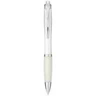   Nash ballpoint pen with coloured barrel and grip, ABS plastic, White