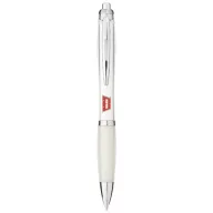   Nash ballpoint pen with coloured barrel and grip, ABS plastic, White