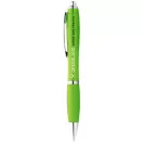 Nash ballpoint pen with coloured barrel and grip, ABS plastic, Lime