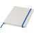 White A5 spectrum notebook with coloured strap, PVC covered cardboard, White,Royal blue