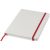 White A5 spectrum notebook with coloured strap, PVC covered cardboard, White, Red  