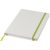 White A5 spectrum notebook with coloured strap, PVC covered cardboard, White,Lime green