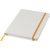 White A5 spectrum notebook with coloured strap, PVC covered cardboard, White,Orange  