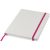 White A5 spectrum notebook with coloured strap, PVC covered cardboard, White,Pink  
