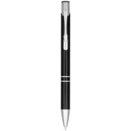   Alana anodized ballpoint pen, Aluminium barrel with ABS parts and steel clip, solid black
