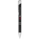 Alana anodized ballpoint pen, Aluminium barrel with ABS parts and steel clip, solid black