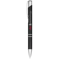   Alana anodized ballpoint pen, Aluminium barrel with ABS parts and steel clip, solid black