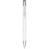   Alana anodized ballpoint pen, Aluminium barrel with ABS parts and steel clip, White
