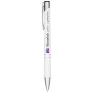  Alana anodized ballpoint pen, Aluminium barrel with ABS parts and steel clip, White