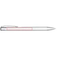   Alana anodized ballpoint pen, Aluminium barrel with ABS parts and steel clip, White