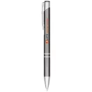 Alana anodized ballpoint pen, Aluminium barrel with ABS parts and steel clip, Grey