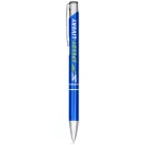 Alana anodized ballpoint pen, Aluminium barrel with ABS parts and steel clip, Blue