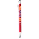 Alana anodized ballpoint pen, Aluminium barrel with ABS parts and steel clip, Red