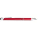 Alana anodized ballpoint pen, Aluminium barrel with ABS parts and steel clip, Red