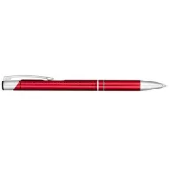   Alana anodized ballpoint pen, Aluminium barrel with ABS parts and steel clip, Red