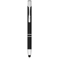   Olaf metallic touchpoint ballpoint pen, Aluminium barrel with steel clip, solid black