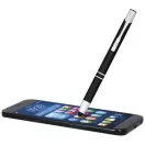 Olaf metallic touchpoint ballpoint pen, Aluminium barrel with steel clip, solid black