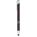 Olaf metallic touchpoint ballpoint pen, Aluminium barrel with steel clip, solid black