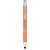 Olaf metallic touchpoint ballpoint pen, Aluminium barrel with steel clip, Orange