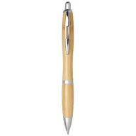   Nash bamboo ballpoint pen, Bamboo, ABS Plastic, Natural,Silver  
