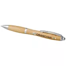 Nash bamboo ballpoint pen, Bamboo, ABS Plastic, Natural,Silver  
