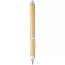Nash bamboo ballpoint pen, Bamboo, ABS Plastic, Natural,Silver  